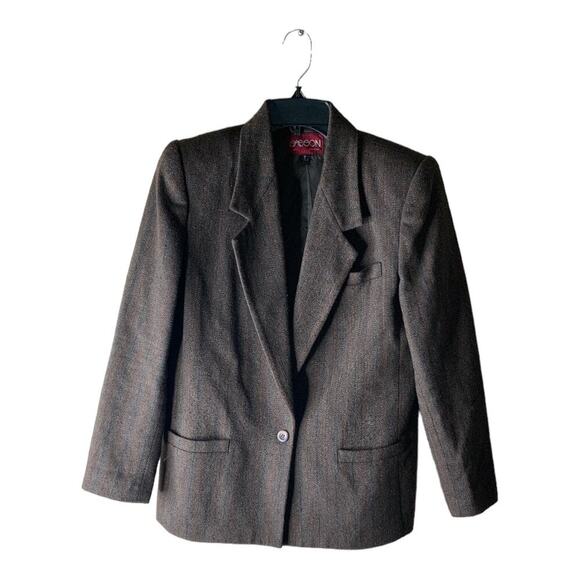 Sasson Wool Blend Blazer Jacket Women Size 8 Single Breasted Button Suit Jacket - Picture 1 of 6